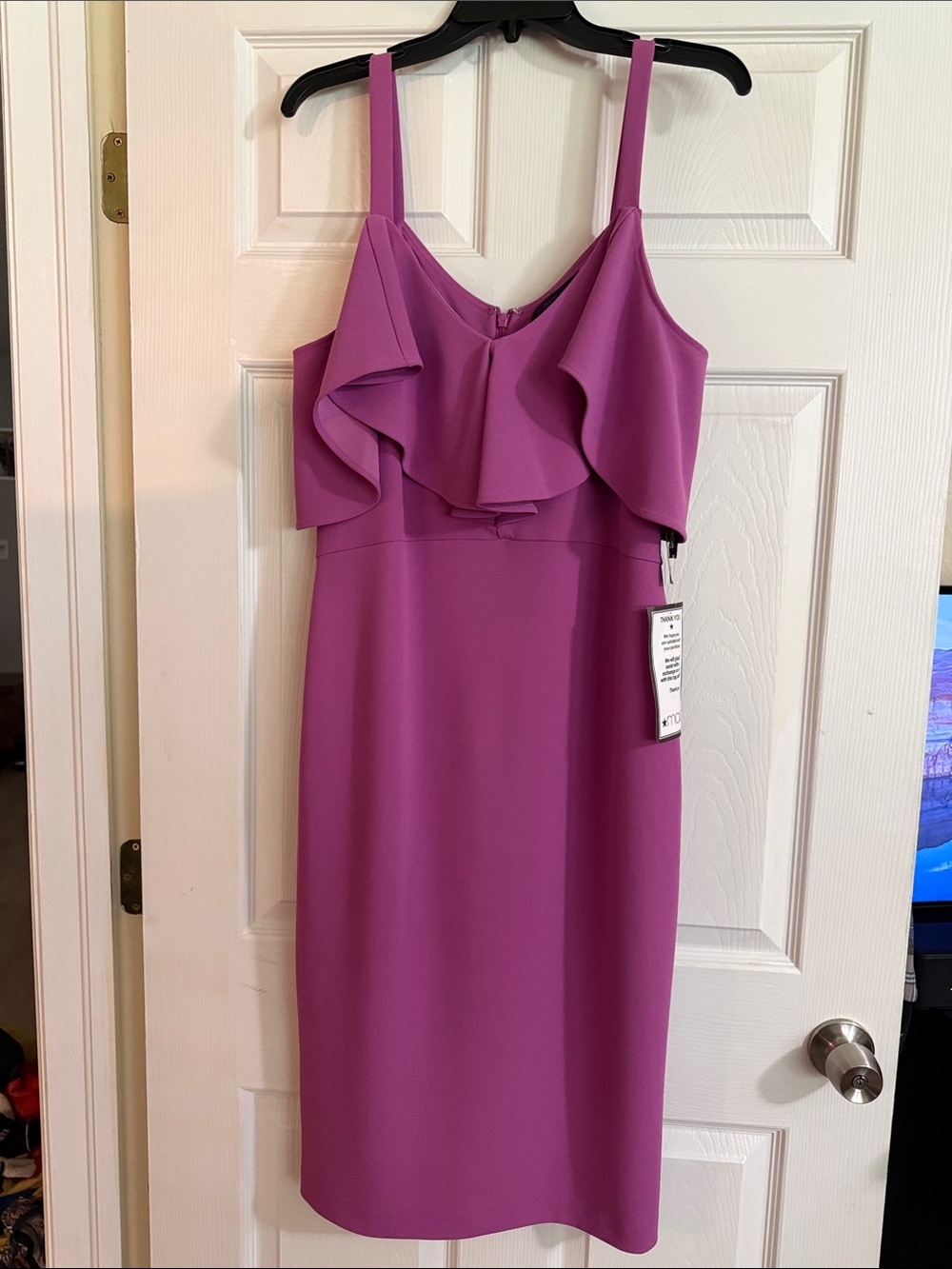 RACHEL Rachel Roy Orchid Pink Ruffle Sheath Midi Dress